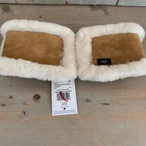 UGG SUEDE AND SHEARLING HEADBAND